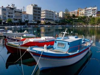 Boats on The Lake, Agios Nikolaos, Crete, Greece | Obraz na stenu