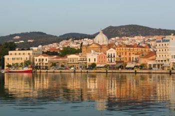 Waterfront View of Southern Harbor, Lesvos, Mithymna, Northeastern Aegean Islands, Greece | Obraz na stenu