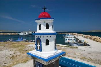 Miniature Fishing Harbor Chapel, Sigri, Lesvos, Mithymna, Northeastern Aegean Islands, Greece | Obraz na stenu