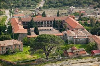 Overview of Limonos Monastery, Filia, Lesvos, Mithymna, Aegean Islands, Greece | Obraz na stenu