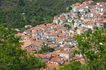 Hillside Town View, Agiasos, Lesvos, Mytilini, Aegean Islands, Greece | Obraz na stenu