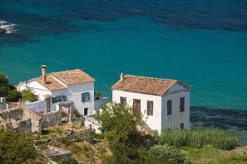 Greece, Aegean Islands, Samos, Kalami Beach Houses | Obraz na stenu