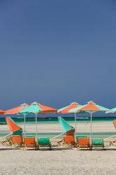 Greece, Crete, Hania, Elafonisi Beach Umbrellas | Obraz na stenu