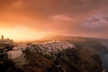 Town View at Dawn, Thira, Santorini, Cyclades Islands, Greece | Obraz na stenu