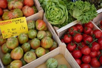 Italy, Genoa Province, Rapallo Fresh Produce In Outdoor Market | Obraz na stenu