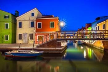 Europe, Italy, Burano Sunset On Canal | Obraz na stenu