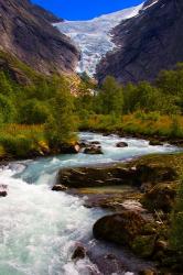 Norway Briksdal Glacier And River | Obraz na stenu