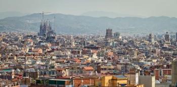 Spain, Barcelona The cityscape viewed from the Palau Nacional | Obraz na stenu
