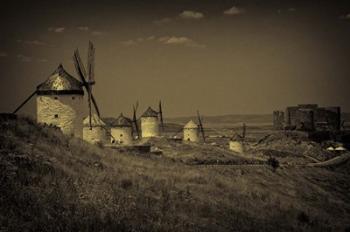 Spain, Toledo Province, Consuegra Antique La Mancha windmills | Obraz na stenu