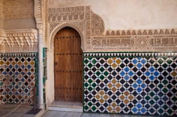 Spain, Andalusia, Alhambra Ornate door and tile of Nazrid Palace | Obraz na stenu
