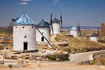 Spain, Castile-La Mancha, Toledo, Consuegra La Mancha windmills | Obraz na stenu