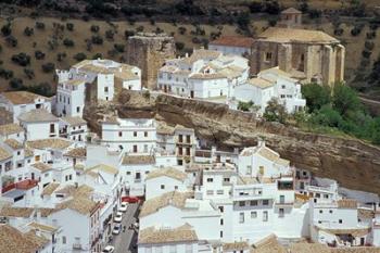 Whitewashed Village with Houses in Cave-like Overhangs, Sentenil, Spain | Obraz na stenu