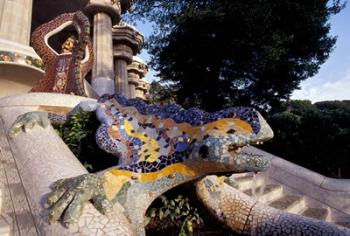 Lizard Mosaic in Parc Guell, Barcelona, Spain | Obraz na stenu