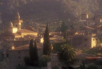 View of Town and Cartuja de Valledemossa, Mallorca, Balearics, Spain | Obraz na stenu