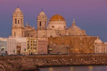Spain, Cadiz, Cathedral, Dusk | Obraz na stenu