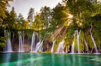 Europe, Croatia, Plitvice Lakes National Park Waterfall Landscape | Obraz na stenu