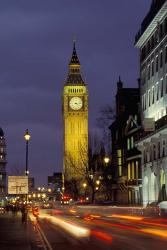 Big Ben at night with traffic, London, England | Obraz na stenu