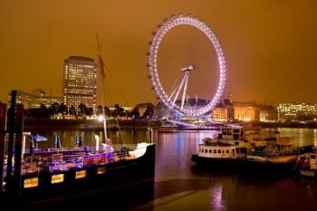 England, London River Thames and London Eye | Obraz na stenu
