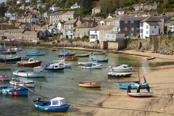 Boats in Mousehole Harbour, near Penzance, Cornwall, England | Obraz na stenu