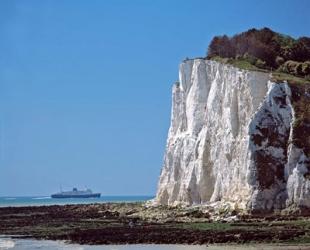 England, County Kent, White Cliffs of Dover, Ship | Obraz na stenu