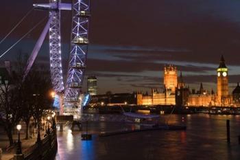 Houses of Parliament and London Eye, London, England | Obraz na stenu