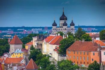 Estonia, Tallinn Alexander Nevsky Cathedral And City Overview | Obraz na stenu