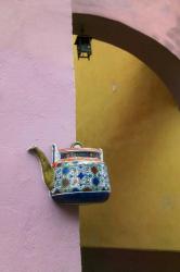 Wall Decorated with Teapot and Cobbled Street in the Old Town, Vilnius, Lithuania III | Obraz na stenu