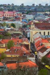 Wall Decorated with Teapot and Cobbled Street in the Old Town, Vilnius, Lithuania I | Obraz na stenu