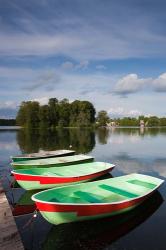 Lithuania, Trakai Historical NP, Lake Galve boats | Obraz na stenu