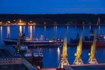 Lithuania, Klaipeda, Commercial port and Lagoon | Obraz na stenu