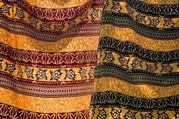 Fiji, Yasawa Islands Colorful fabrics with prints | Obraz na stenu