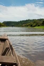 Brazil, Amazon, Valeria River, Boca da Valeria Local wooden canoe | Obraz na stenu