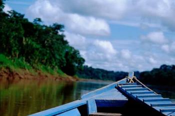 Canoe on the Tambopata River, Peruvian Amazon, Peru | Obraz na stenu