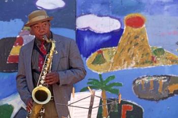 Black Jazz Street Performer, San Fransisco | Obraz na stenu