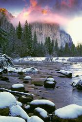 Winter snow, Merced River | Obraz na stenu