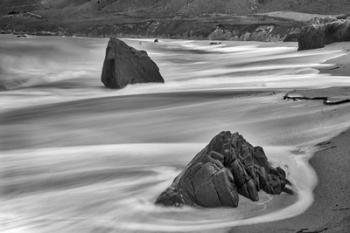 Garrapata Beach Coastal Boulders (BW) | Obraz na stenu