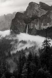Bridal Veil Falls, Yosemite NP (BW) | Obraz na stenu