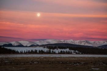 Full Moon And Alpenglow Above Mosquito Range | Obraz na stenu