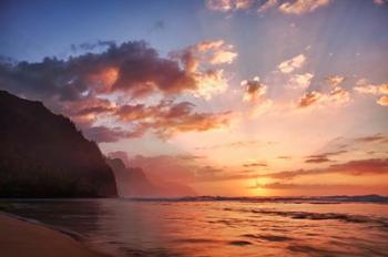 Sunset Along The Coast Of Kauai, Hawaii | Obraz na stenu