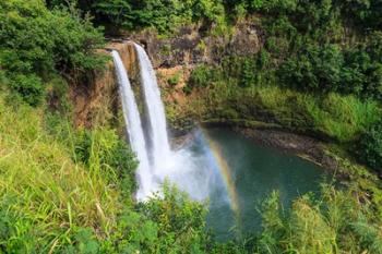 Rainbow In Wailua Falls, Kauai, Hawaii | Obraz na stenu