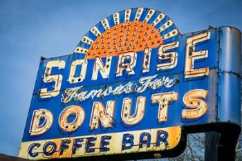 Vintage Neon Sign For Sunrise Donuts | Obraz na stenu