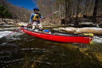 Poling a Canoe on the Ashuelot River in Surry, New Hampshire | Obraz na stenu