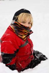 Child in snow, Portsmouth, New Hampshire | Obraz na stenu