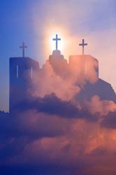 Heavenly Church With Clouds, New Mexico | Obraz na stenu