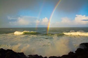Double Rainbow Over Depoe Bay, Oregon | Obraz na stenu