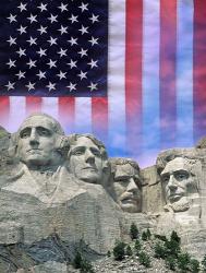American flag and Mt Rushmore | Obraz na stenu