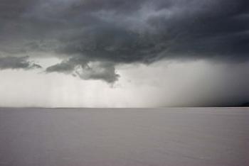 Approaching Thunderstorm At The Bonneville Salt Flats, Utah (BW) | Obraz na stenu