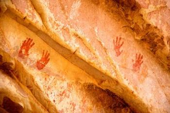 Painted Hand Prints At The Double Stack Ruin, Utah | Obraz na stenu