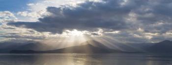 Panoramic Composite Of God Rays Over The Hood Canal | Obraz na stenu