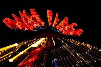 Pike Place Market At Night, Washington State | Obraz na stenu